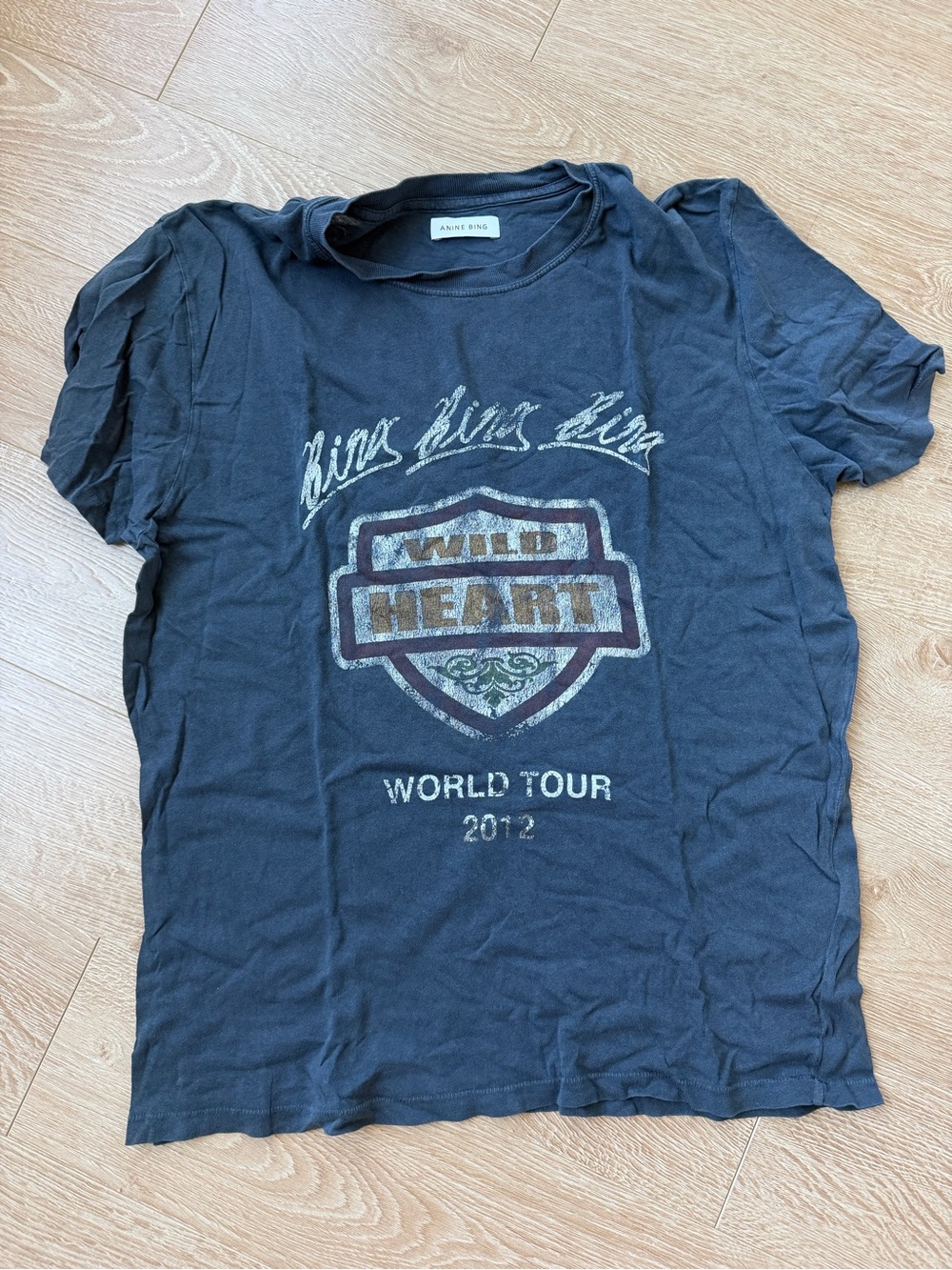 Anine Bing Black 'Wild Heart' T-Shirt